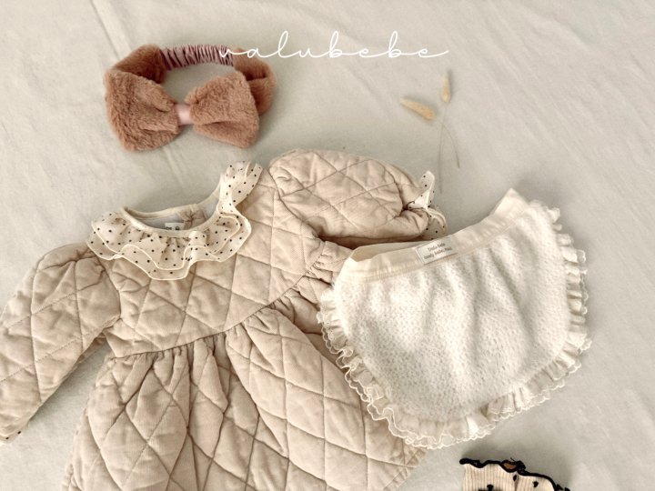 Valu Bebe - Korean Baby Fashion - #babyboutique - Dot Collar Quilted One-piece (Bebe) - 12