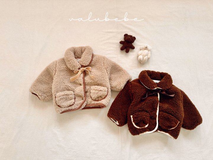 Valu Bebe - Korean Baby Fashion - #babyboutique - Merry Ribbon Fleece Jacket (Bebe) - 2