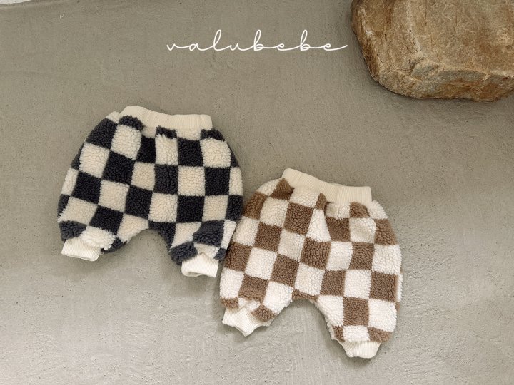 Valu Bebe - Korean Baby Fashion - #babyboutique - Big Check Fleece Jogger Pants (Bebe) - 4