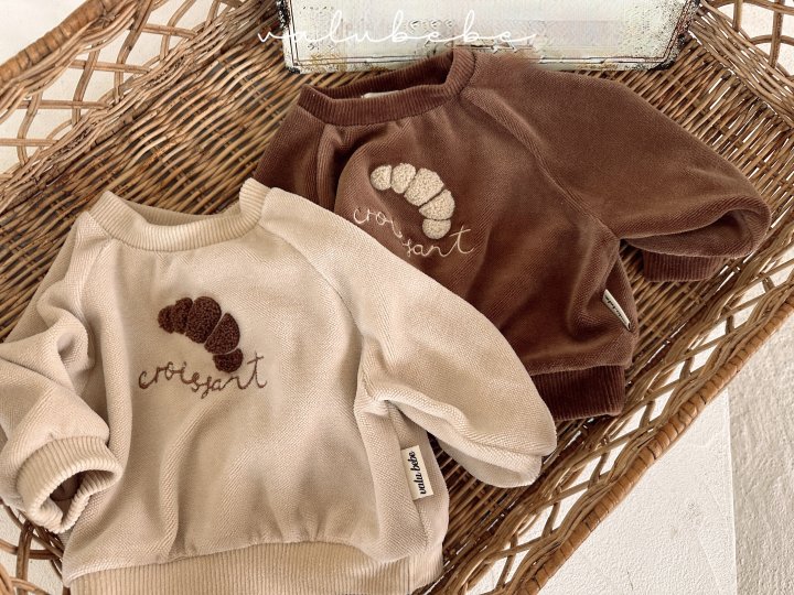 Valu Bebe - Korean Baby Fashion - #babyclothing - Croissant Velour Sweatshirt (Bebe) - 2
