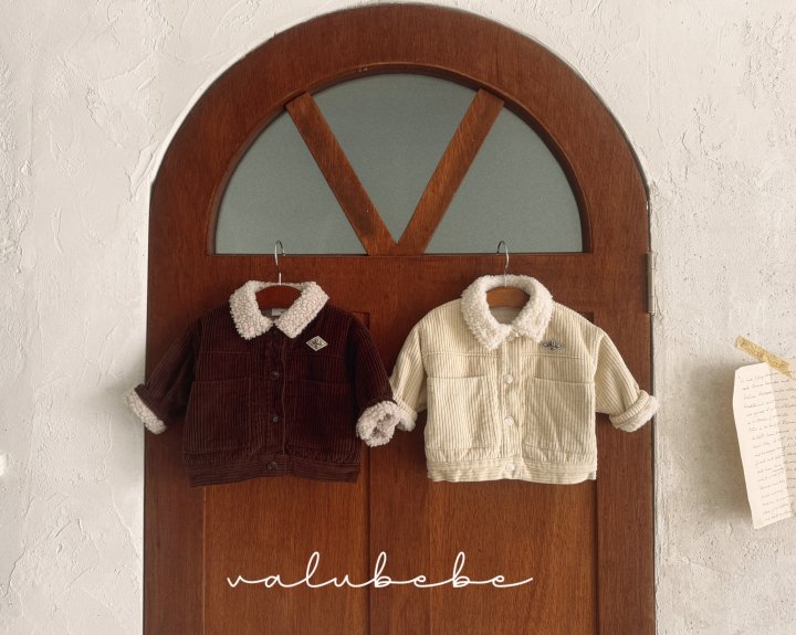 Valu Bebe - Korean Baby Fashion - #babyclothing - Corduroy Fleece Jacket (Bebe)