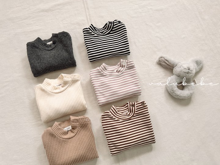 Valu Bebe - Korean Baby Fashion - #babyclothing - Soft Mock Neck Tee (Bebe)