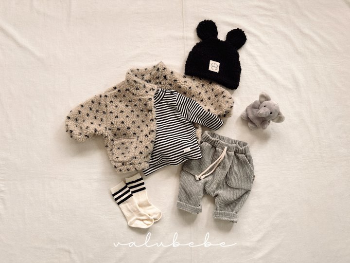 Valu Bebe - Korean Baby Fashion - #babyclothing - Stripe Mock Neck Tee (Bebe) - 4