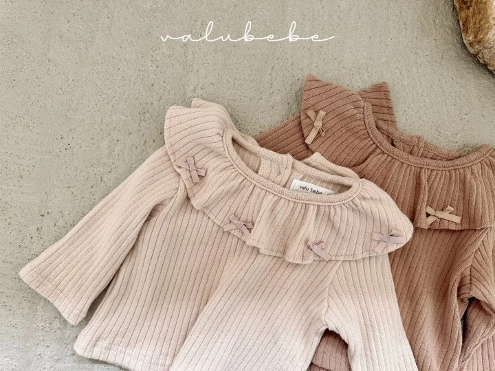 Valu Bebe - Korean Baby Fashion - #babyclothing - Ribbon Frill Tee (Bebe) - 4