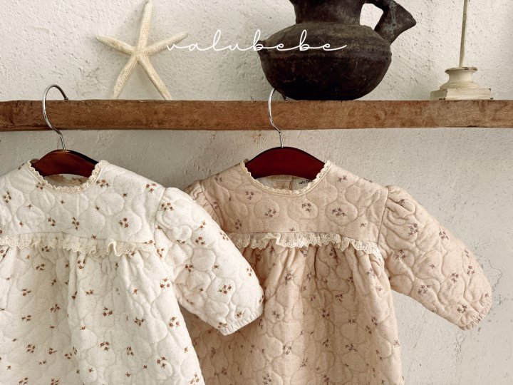 Valu Bebe - Korean Baby Fashion - #babyfever - Lace Padded One-piece (Bebe) - 8