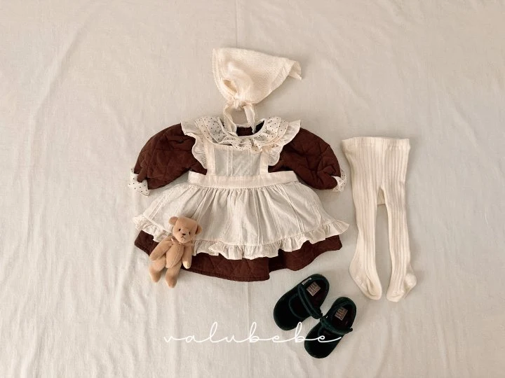 Valu Bebe - Korean Baby Fashion - #babyfever - Dot Collar Quilted One-piece (Bebe) - 2