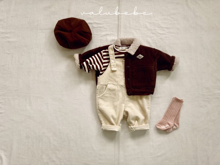 Valu Bebe - Korean Baby Fashion - #babyfever - Corduroy Fleece Jacket (Bebe) - 3