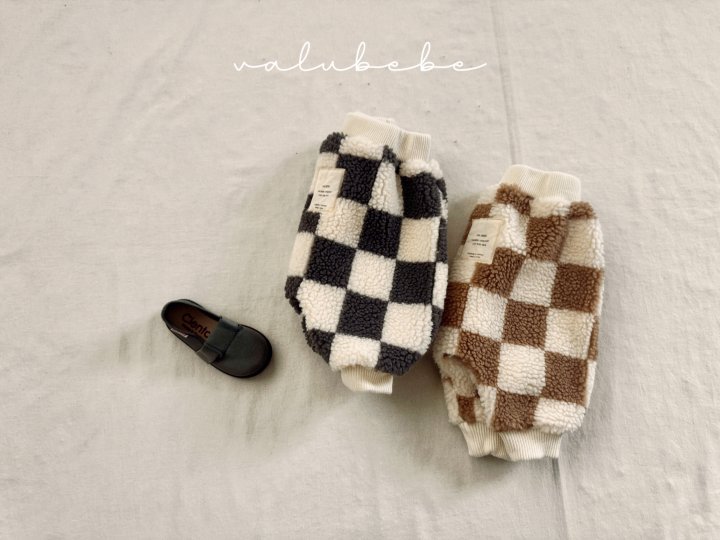 Valu Bebe - Korean Baby Fashion - #babyfever - Big Check Fleece Jogger Pants (Bebe) - 7