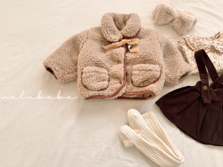 Valu Bebe - Korean Baby Fashion - #babyfever - Merry Ribbon Fleece Jacket (Bebe) - 6