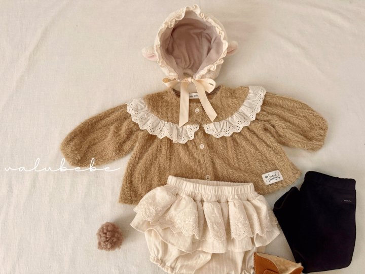 Valu Bebe - Korean Baby Fashion - #babygirlfashion - Lace Yoke Cardigan (Bebe) - 8