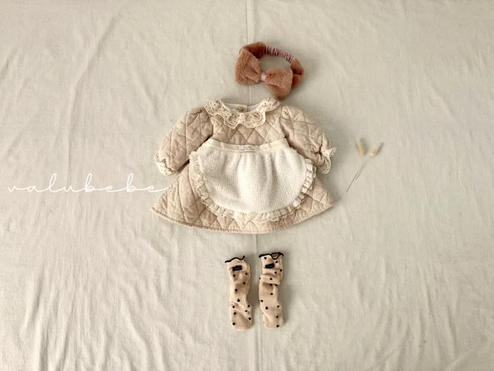 Valu Bebe - Korean Baby Fashion - #babygirlfashion - Dot Collar Quilted One-piece (Bebe) - 3