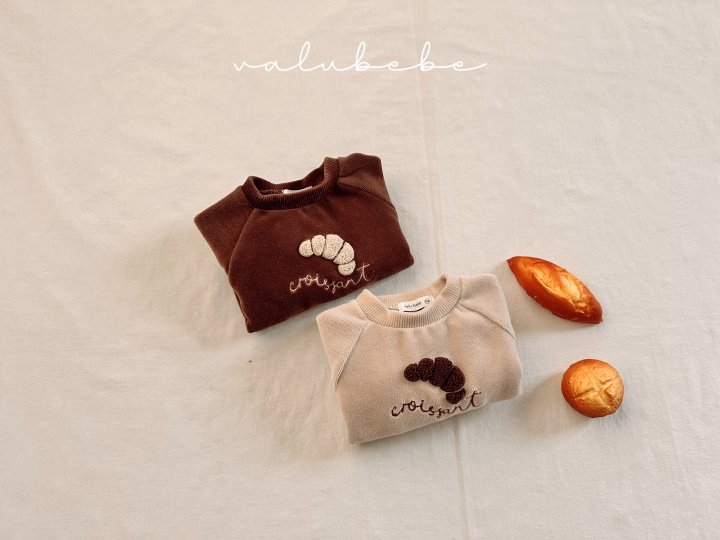 Valu Bebe - Korean Baby Fashion - #babygirlfashion - Croissant Velour Sweatshirt (Bebe) - 5