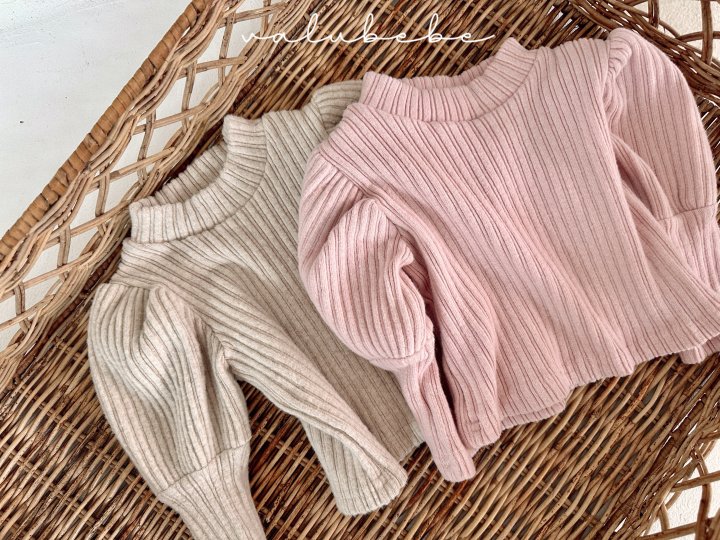 Valu Bebe - Korean Baby Fashion - #babygirlfashion - Elsa Mock Neck Puff Tee 25 (Bebe) - 5