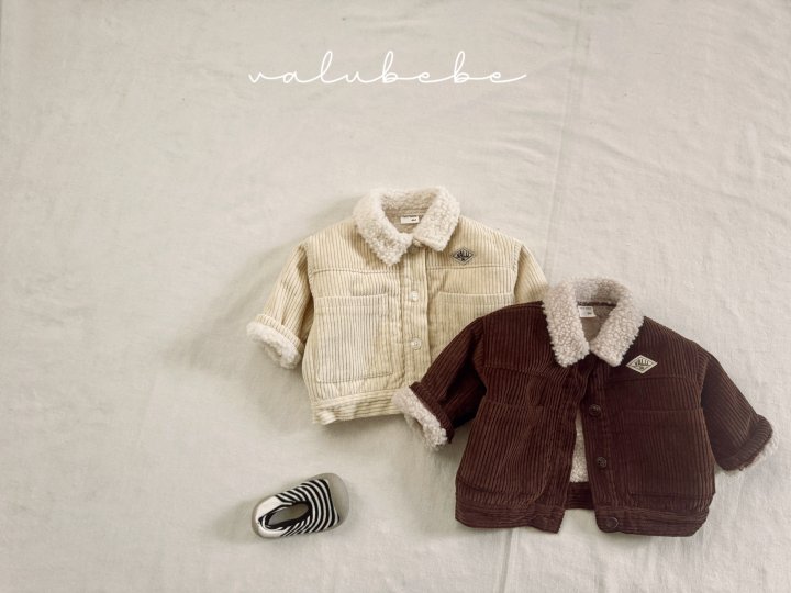 Valu Bebe - Korean Baby Fashion - #babylifestyle - Corduroy Fleece Jacket (Bebe) - 5