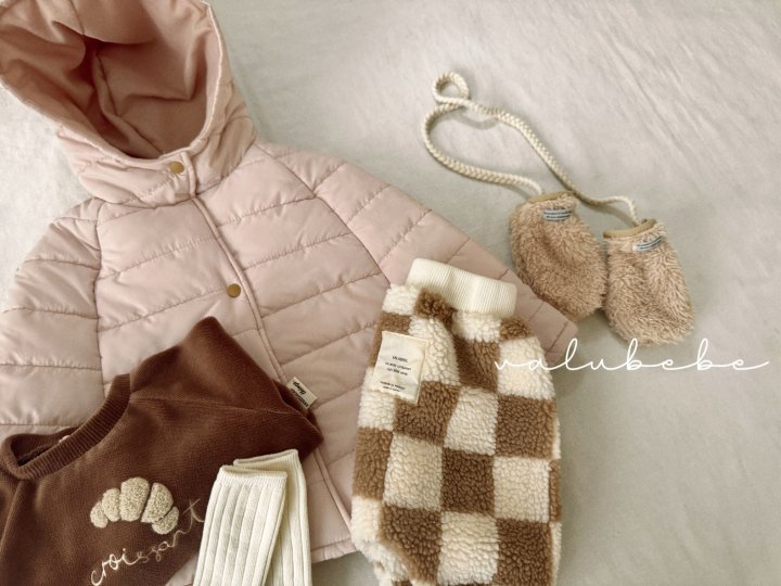 Valu Bebe - Korean Baby Fashion - #babylifestyle - Big Check Fleece Jogger Pants (Bebe) - 9