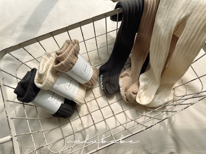 Valu Bebe - Korean Baby Fashion - #babyoninstagram - Velu Ribbed Tights (Bebe)