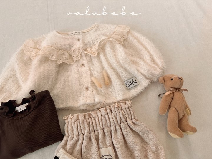 Valu Bebe - Korean Baby Fashion - #babyootd - Lace Yoke Cardigan (Bebe) - 11