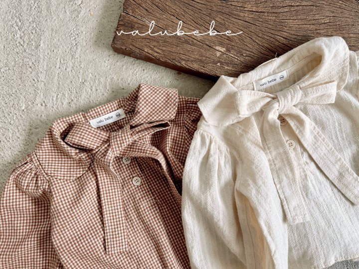 Valu Bebe - Korean Baby Fashion - #babyootd - Nette Ribbon Blouse (Bebe) - 10
