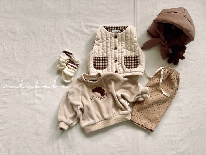Valu Bebe - Korean Baby Fashion - #babyootd - Croissant Velour Sweatshirt (Bebe) - 8