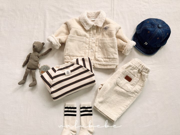 Valu Bebe - Korean Baby Fashion - #babyootd - Corduroy Fleece Jacket (Bebe) - 7
