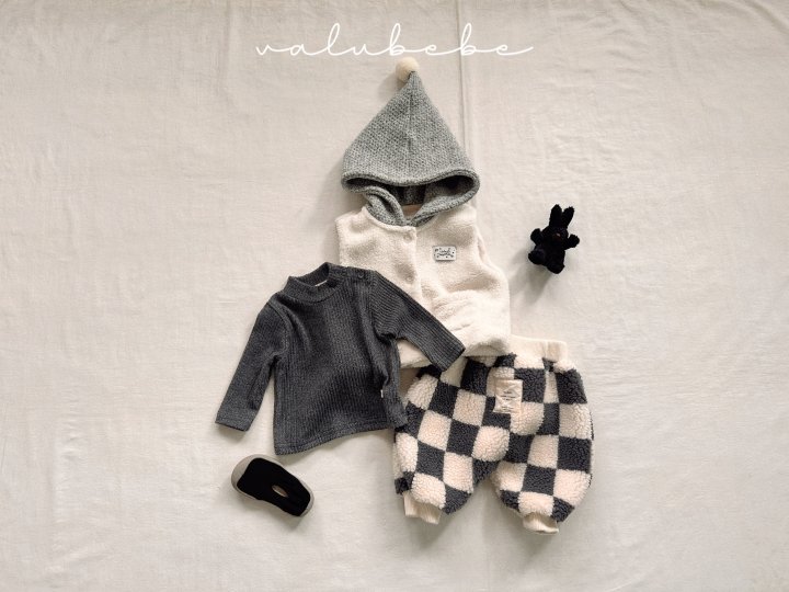 Valu Bebe - Korean Baby Fashion - #babyootd - Big Check Fleece Jogger Pants (Bebe) - 11