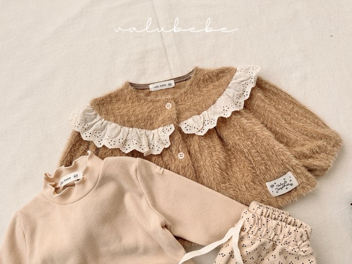 Valu Bebe - Korean Baby Fashion - #babyoutfit - Lace Yoke Cardigan (Bebe) - 12