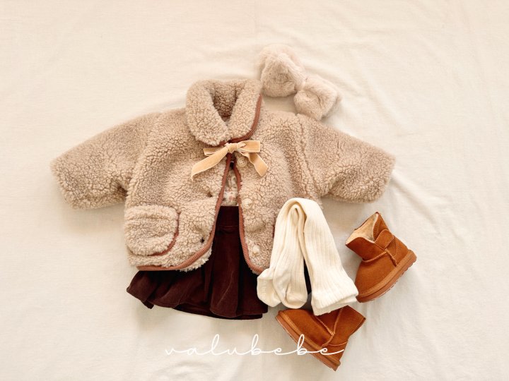 Valu Bebe - Korean Baby Fashion - #babyoutfit - Merry Ribbon Fleece Jacket (Bebe) - 12
