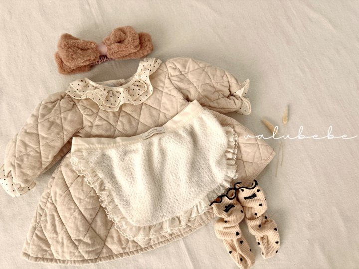 Valu Bebe - Korean Baby Fashion - #babywear - Dot Collar Quilted One-piece (Bebe) - 9