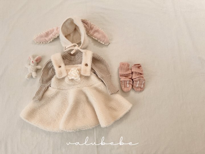Valu Bebe - Korean Baby Fashion - #babywear - Floral Fleece Suspender Skirt (Bebe) - 10