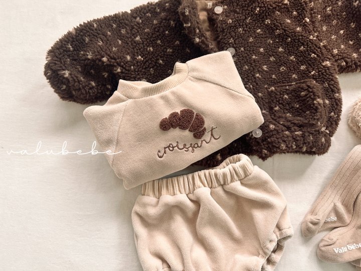 Valu Bebe - Korean Baby Fashion - #babywear - Croissant Velour Sweatshirt (Bebe) - 11