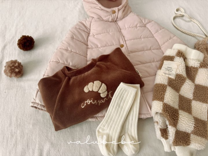Valu Bebe - Korean Baby Fashion - #onlinebabyboutique - Croissant Velour Sweatshirt (Bebe) - 12