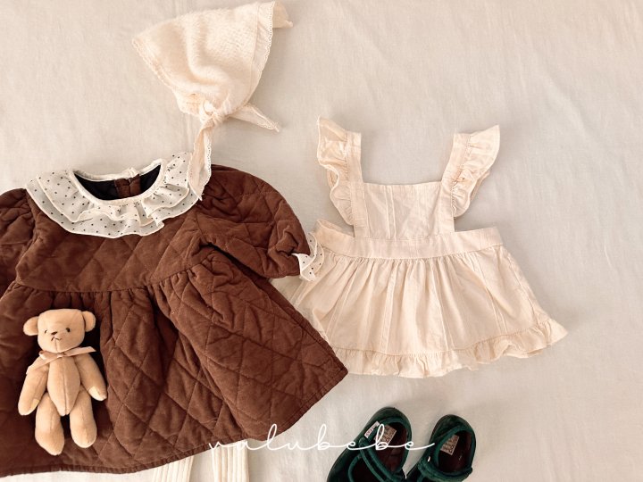 Valu Bebe - Korean Baby Fashion - #onlinebabyshop - Dot Collar Quilted One-piece (Bebe) - 11