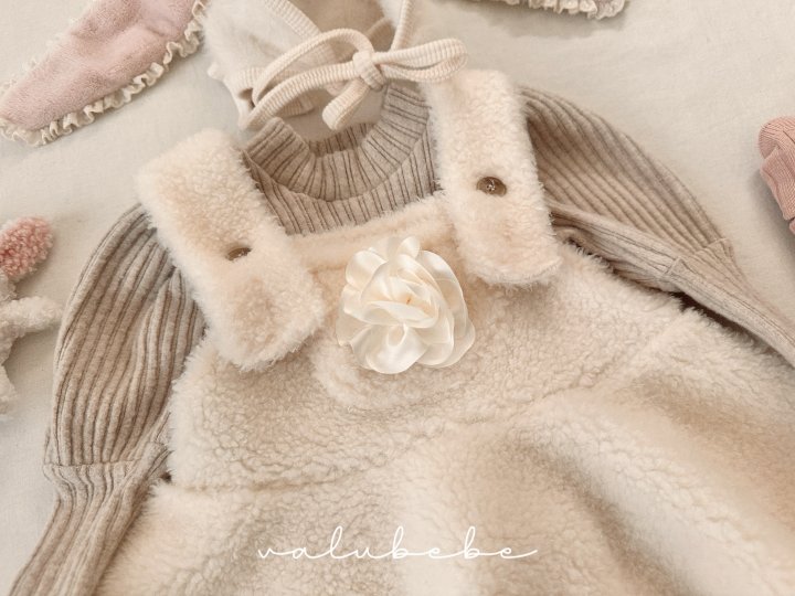 Valu Bebe - Korean Baby Fashion - #onlinebabyshop - Floral Fleece Suspender Skirt (Bebe) - 12