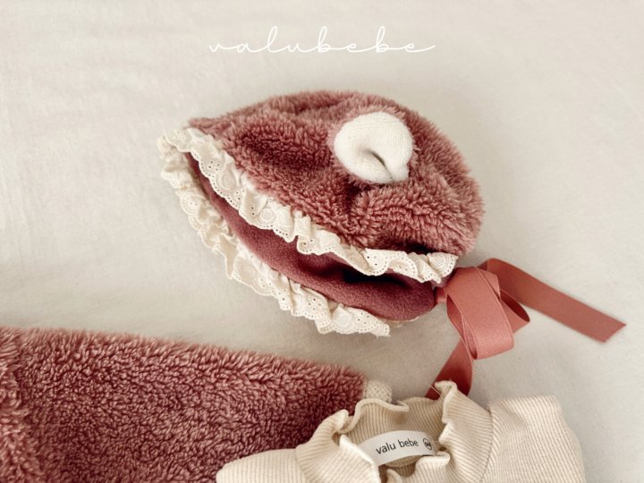 Valu Bebe - Korean Baby Fashion - #onlinebabyshop - Baby Fleece Bonnet Hat (Bebe) - 5