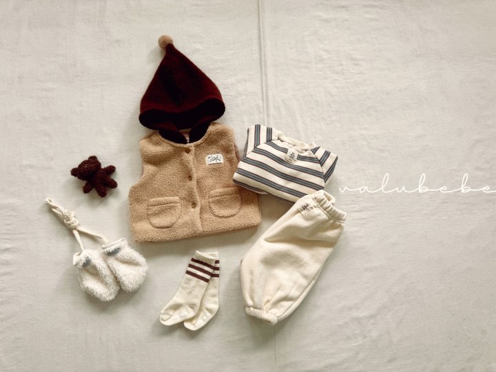 Valu Bebe - Korean Baby Fashion - #onlinebabyshop - Pom-pom Fleece Vest (Bebe) - 3