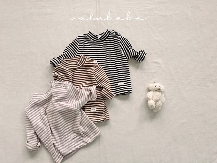 Valu Bebe - Korean Children Fashion - #childofig - Stripe Mock Neck Tee (Kids)