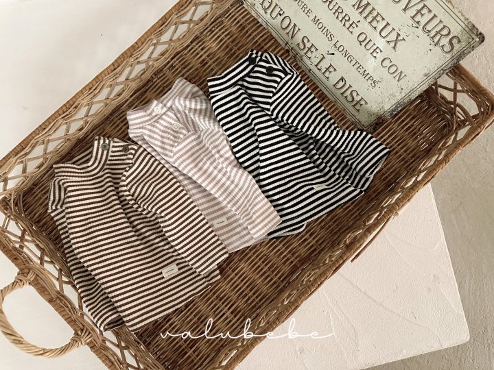 Valu Bebe - Korean Children Fashion - #childrensboutique - Stripe Mock Neck Tee (Kids) - 2