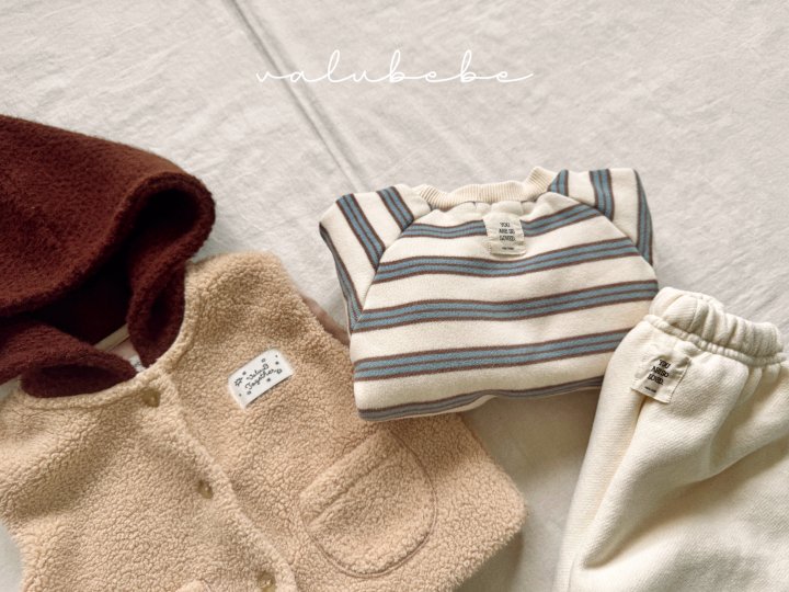 Valu Bebe - Korean Children Fashion - #todddlerfashion - Multi Stripe Brushed Sweatshirt (Kids) - 12