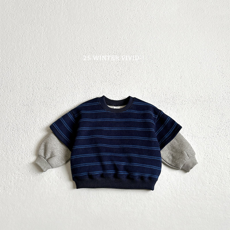 Vivid I - Korean Children Fashion - #Kfashion4kids - Stripe Combo Sweatshirt - 6