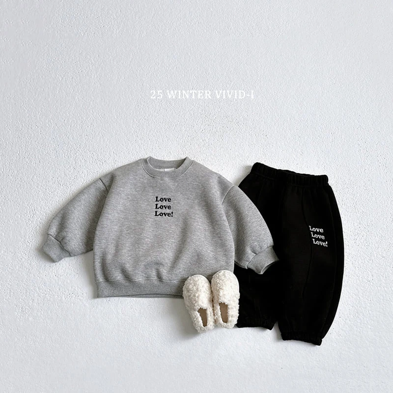Vivid I - Korean Children Fashion - #Kfashion4kids - Love Love Fleece Set - 7