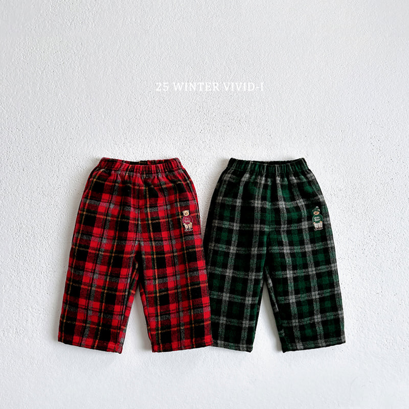 Vivid I - Korean Children Fashion - #Kfashion4kids - Check Bear Pants - 3