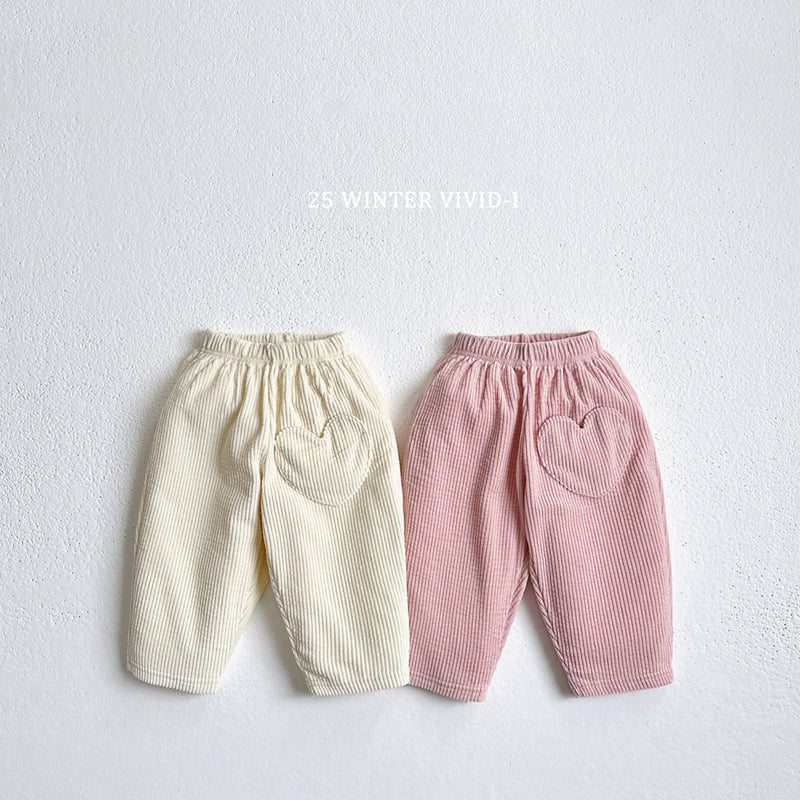 Vivid I - Korean Children Fashion - #Kfashion4kids - Heart Pocket Corduroy Pants