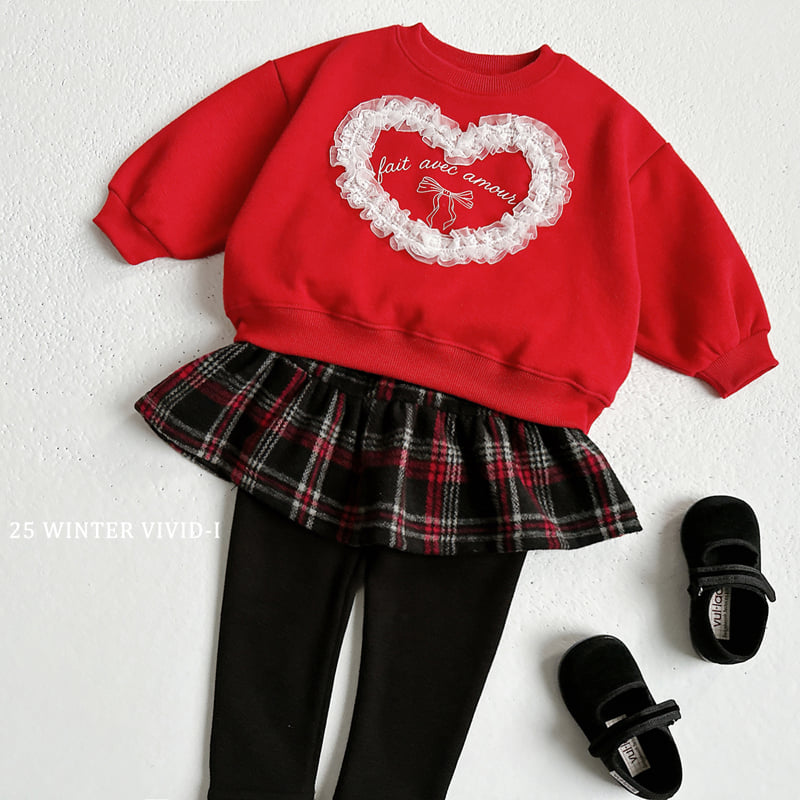 Vivid I - Korean Children Fashion - #Kfashion4kids - Lace Heart Fleece Sweatshirt - 11