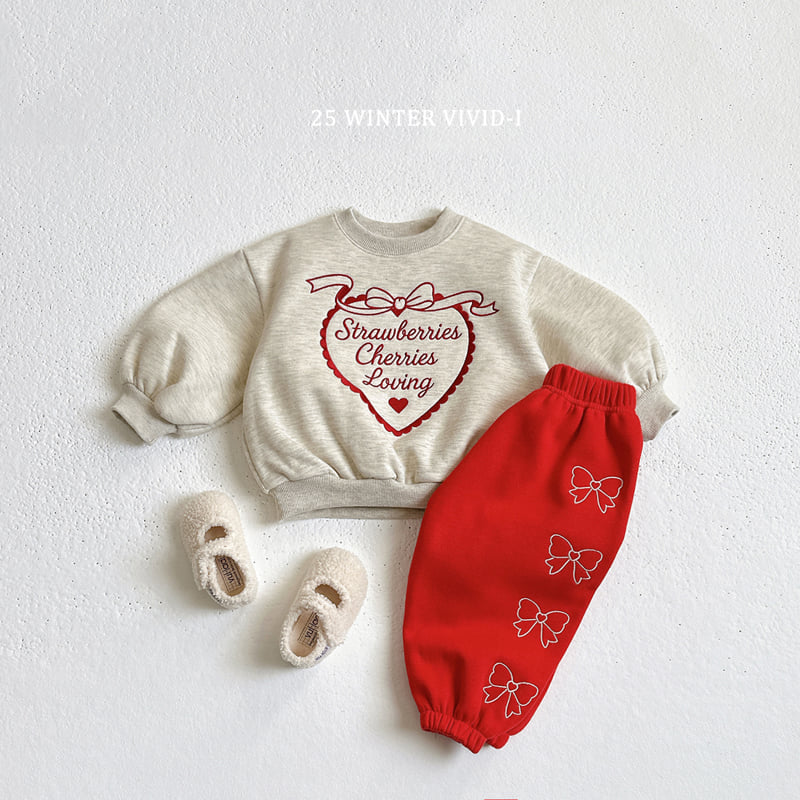 Vivid I - Korean Children Fashion - #Kfashion4kids - Heart Embroidery Fleece Set - 6