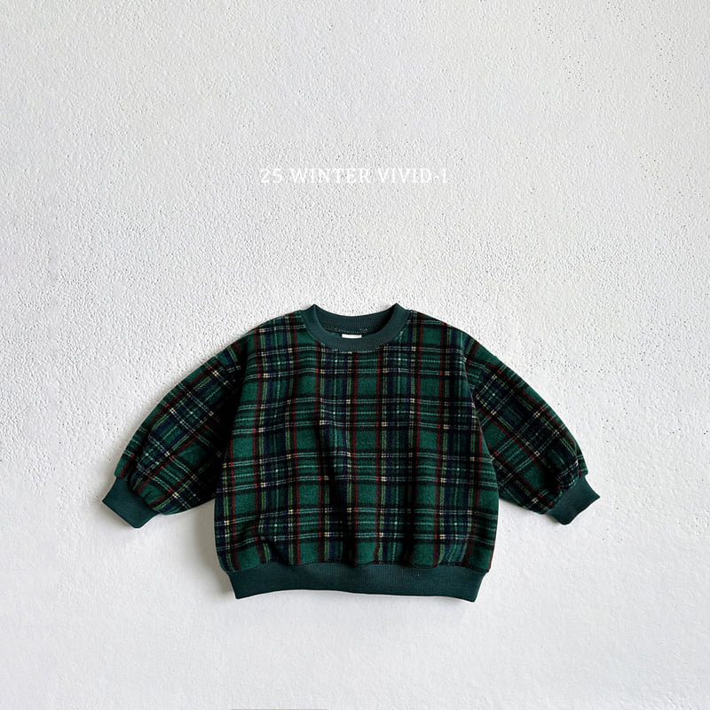 Vivid I - Korean Children Fashion - #Kfashion4kids - Fleece Check Sweatshirt - 5