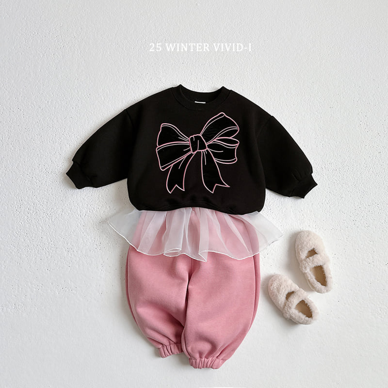 Vivid I - Korean Children Fashion - #Kfashion4kids - Big Ribbon Fleece Sweatshirt - 12