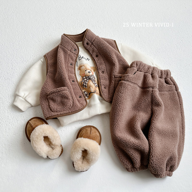 Vivid I - Korean Children Fashion - #Kfashion4kids - Teddy Check Set - 10