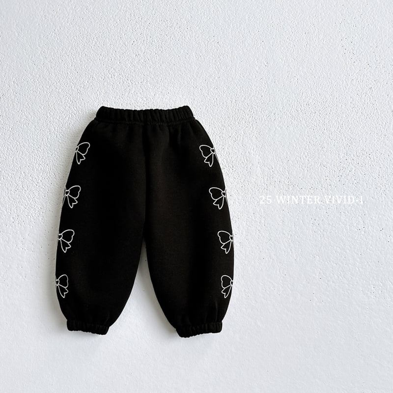 Vivid I - Korean Children Fashion - #Kfashion4kids - Ribbon Embroidery Jogger Pants - 6