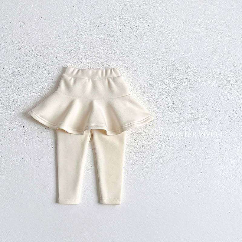 Vivid I - Korean Children Fashion - #kidzfashiontrend - Winter Fleece Skirt Leggings - 4