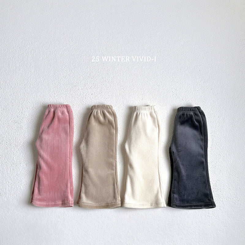 Vivid I - Korean Children Fashion - #Kfashion4kids - Velour Bootcut Pants
